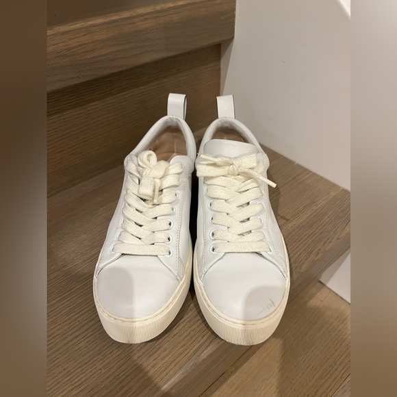 Stuart Weitzman Shoes - Stuart Weitzman White Lace-Up Sneakers